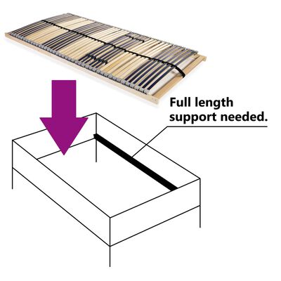 vidaXL Sommier à lattes sans matelas avec 42 lattes 7 zones 100x200 cm