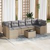 vidaXL Ensemble de canap&eacute; de jardin avec coussin 8 pcs Beige et gris