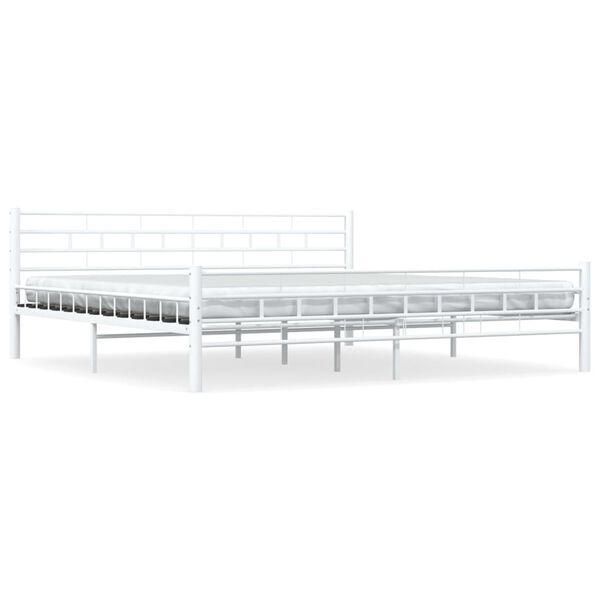 vidaXL Cadre de lit sans matelas blanc métal 200x200 cm