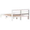 vidaXL Cadre de lit sans matelas blanc 135x190 cm bois de pin massif