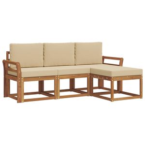 vidaXL Ensemble de canap&eacute;s d'ext&eacute;rieur 4 pc Naturel et Beige