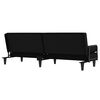 vidaXL Canap&eacute;-lit avec accoudoirs noir tissu