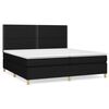 vidaXL Sommier &agrave; lattes de lit avec matelas Noir 200x200 cm Tissu