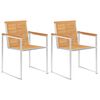 vidaXL Chaises de jardin avec coussins lot de 2 Teck solide et acier