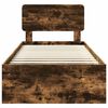 vidaXL Cadre de lit avec t&ecirc;te de lit Ch&ecirc;ne fum&eacute; 90 x 200 cm Pin massif