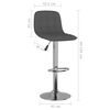 vidaXL Tabourets de bar lot de 2 gris foncé tissu