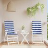 vidaXL Coussins de chaise à dossier haut lot de 2 rayures bleu/blanc