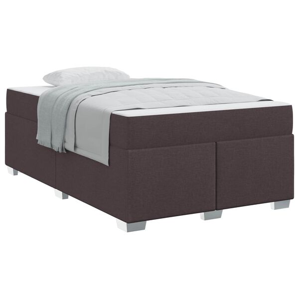 vidaXL Cadre de lit avec matelas Marron fonc&eacute; 120 x 200 cm tissu