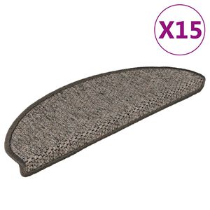vidaXL Tapis d'escalier autocollants aspect sisal 15 pcs 65x21x4 cm