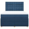 vidaXL Sommier &agrave; lattes de lit avec matelas Bleu 160x200 cm Tissu