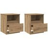 vidaXL Tables chevet 2 pcs ch&ecirc;ne artisanal 40x40x50 cm bois ing&eacute;nierie