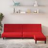 vidaXL Canap&eacute;-lit &agrave; 2 places avec repose-pied Rouge bordeaux Velours