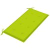 vidaXL Banc de jardin avec coussin vert vif 112 cm Bois de teck massif