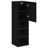vidaXL Meuble TV avec lumi&egrave;res LED noir 30,5x30x102 cm