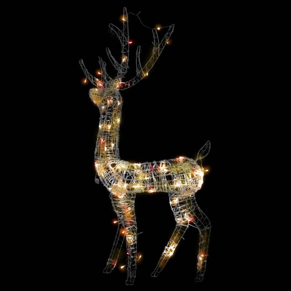 vidaXL Renne de d&eacute;coration de No&euml;l Acrylique 140 LED color&eacute;es 120 cm