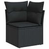 vidaXL Salon de jardin 5 pcs avec coussins noir r&eacute;sine tress&eacute;e