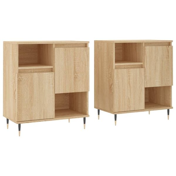 vidaXL Buffets 2 pcs ch&ecirc;ne sonoma bois d'ing&eacute;nierie