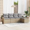 vidaXL Ensemble de Canap&eacute;s avec coussin 5 pcs Beige polyrotin