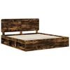 vidaXL Cadre de lit Ch&ecirc;ne fum&eacute; 200 x 200 cm Pin massif