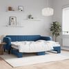 vidaXL Lit de jour avec gigogne sans matelas bleu 80x200 cm