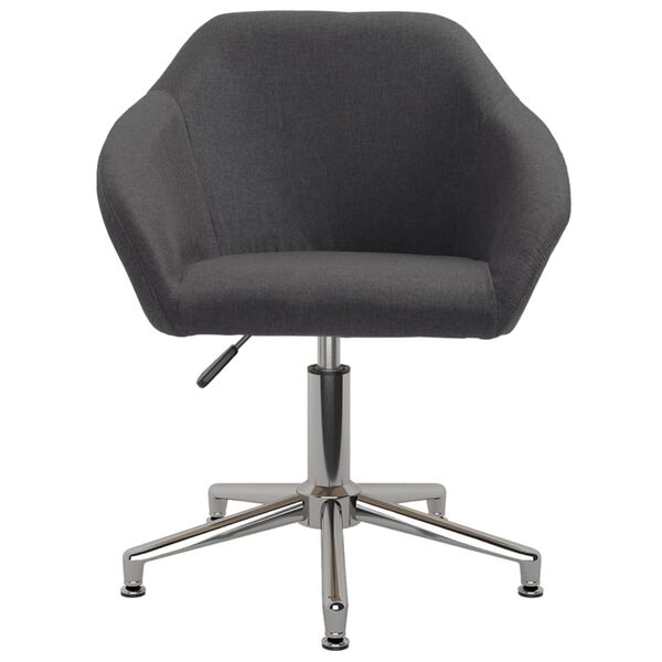 vidaXL Chaise pivotante &agrave; manger Gris fonc&eacute; Tissu