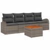 vidaXL Ensemble de canap&eacute; de jardin 5 pc Gris polyrotin