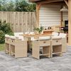vidaXL Ensemble &agrave; manger de jardin et coussins 9 pcs beige Poly rotin
