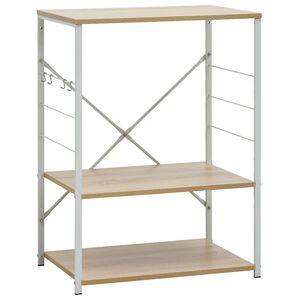 vidaXL Armoire &agrave; micro-ondes Blanc et ch&ecirc;ne 60x39,6x79,5 cm