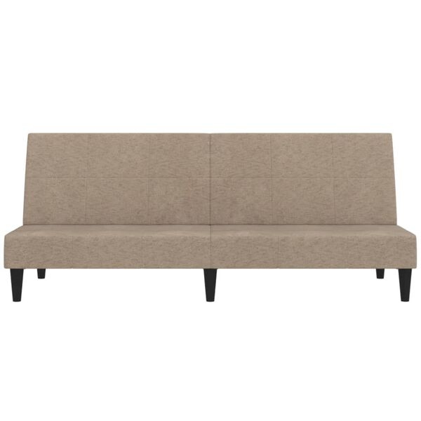 vidaXL Canap&eacute;-lit &agrave; 2 places Taupe Tissu microfibre