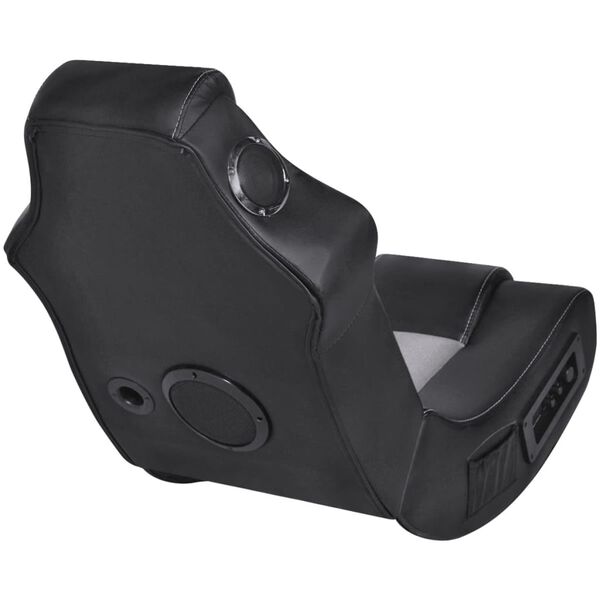 vidaXL Fauteuil &agrave; bascule &agrave; enceinte Noir et gris Similicuir