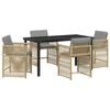 vidaXL Ensemble de salle &agrave; manger pour jardin 5 pc Beige polyrotin