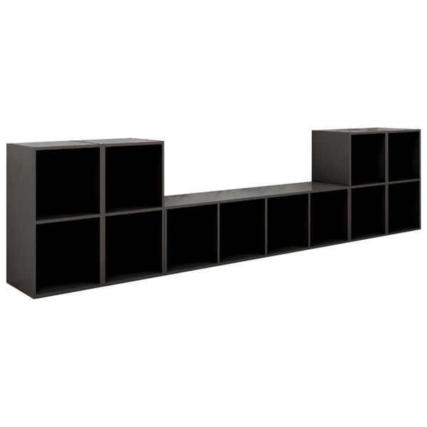 vidaXL Ensemble de meubles TV 5 pcs Gris Bois d'ing&eacute;nierie