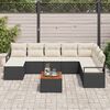 vidaXL Ensemble de canap&eacute; de jardin avec coussin 9 pcs Noir polyrotin