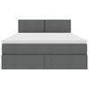 vidaXL Lit avec rangement et matelas Gris fonc&eacute; 140 x 190 cm