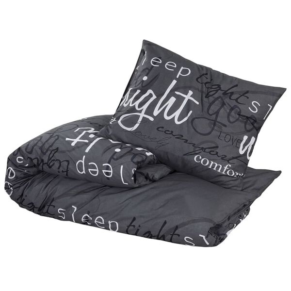 vidaXL Ensemble de housse de couette Noir 135x200 cm Coton