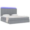 vidaXL Lit avec rangement et LED Gris clair 180 x 200 cm Polyester
