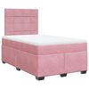 vidaXL Sommier &agrave; lattes de lit avec matelas Rose 120x200 cm Velours