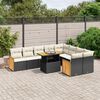 vidaXL Salon de jardin 10 pcs avec coussins noir r&eacute;sine tress&eacute;e