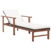 vidaXL Chaise longue et coussin R&eacute;sine tress&eacute;e et bois d'acacia Noir