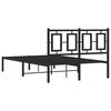 vidaXL Cadre de lit m&eacute;tal sans matelas avec t&ecirc;te de lit noir 120x200cm