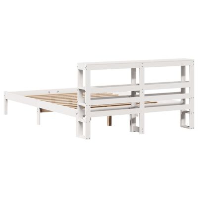 vidaXL Cadre de lit sans matelas blanc 120x190 cm bois de pin massif