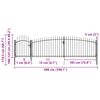 vidaXL Portail de jardin Woerden avec pointe en forme de lance 5 x 1,25 m noir