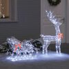 vidaXL Tra&icirc;neau tir&eacute; par un renne Blanc froid 70 x 26 x 130 cm