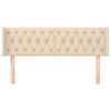 vidaXL T&ecirc;te de lit avec oreilles Cr&egrave;me 147x16x78/88 cm Tissu