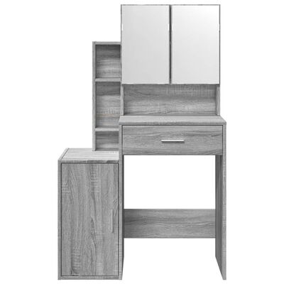 vidaXL Coiffeuse avec armoire sonoma gris 80x35x132 cm