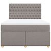 vidaXL Sommier &agrave; lattes de lit avec matelas Taupe 140x200 cm Tissu