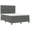 vidaXL Lit &agrave; ressorts avec matelas Gris fonc&eacute; 160 x 200 cm tissu