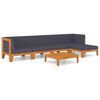 vidaXL Salon de jardin 6 pcs avec coussins Bois d'acacia solide