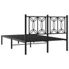 vidaXL Cadre de lit métal sans matelas avec tête de lit noir 120x190cm