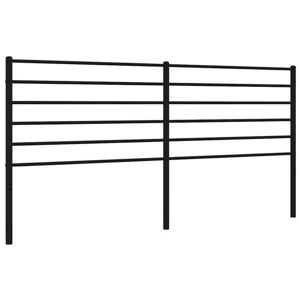 vidaXL T&ecirc;te de lit m&eacute;tal noir 193 cm